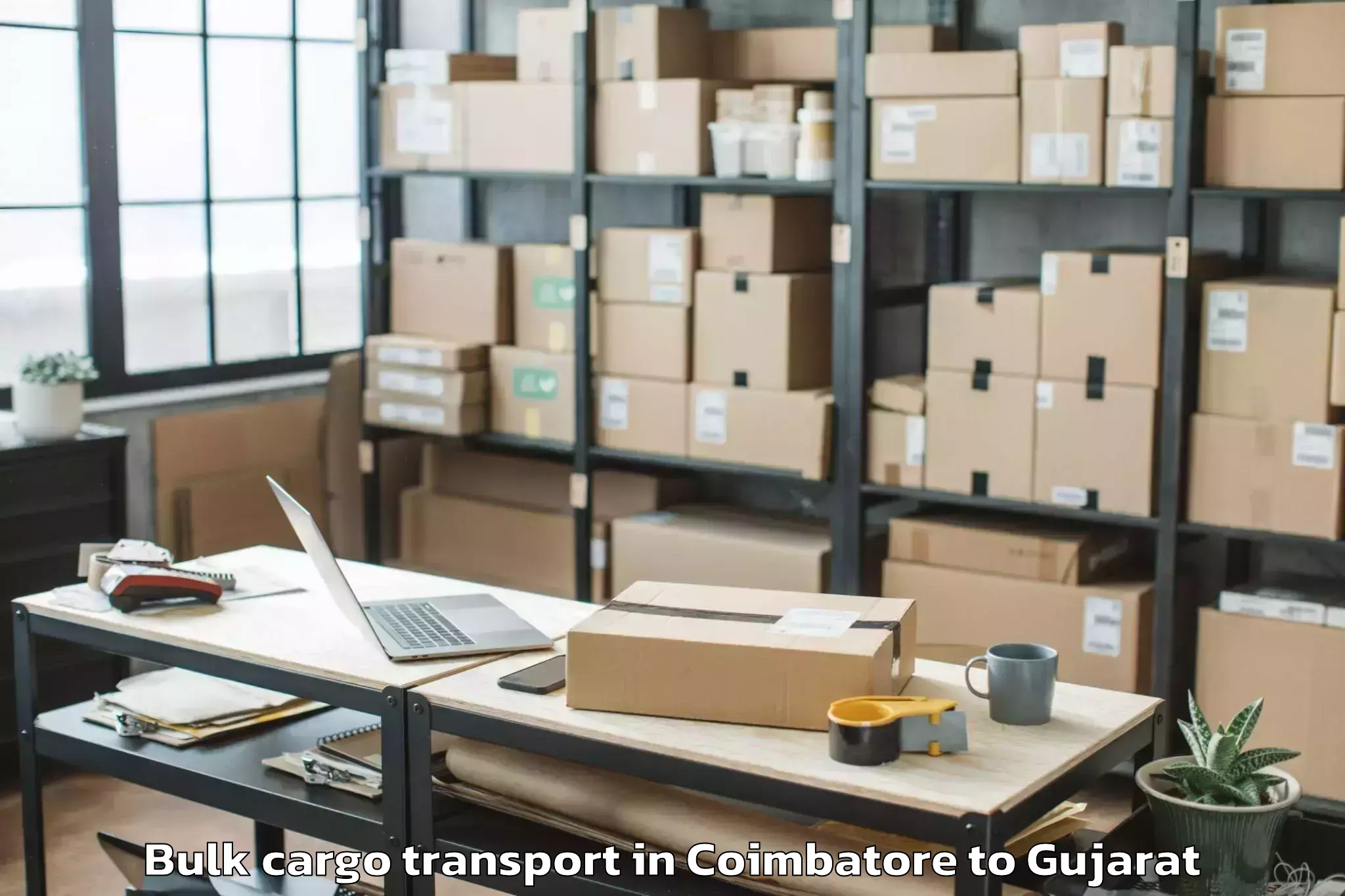 Affordable Coimbatore to Crystal Mall Rajkot Bulk Cargo Transport